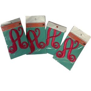 Simply Southern Pink Letter “A” Craft Monogram Iron On Patch | Set Of Four NWT